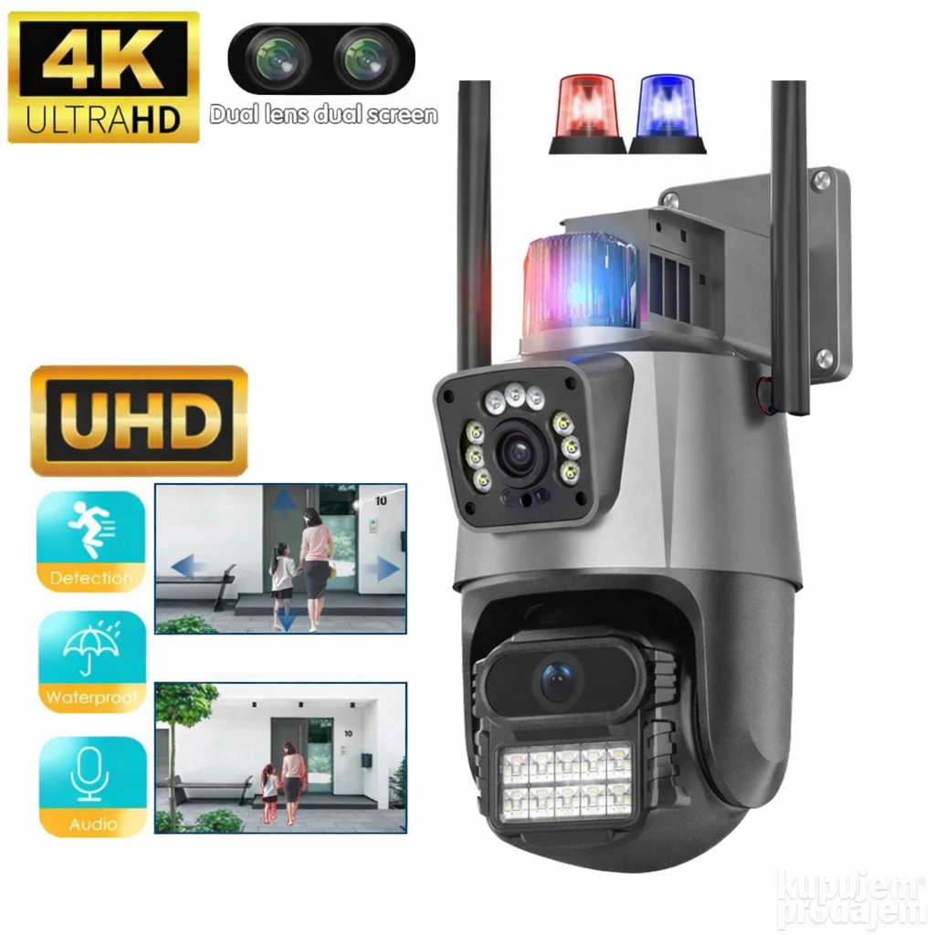 WiFi SMART SECURITY KAMERA 4K UHD – Dual Lens (8MP / 2x4MP)